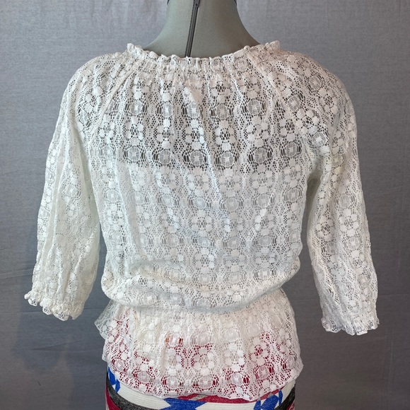 CHRISTOPHER & BANKS Lace Boho | Peasant Blouse - Picture 4 of 8
